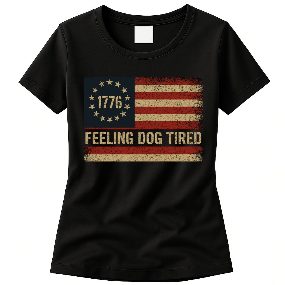 Feeling Dog Tired Fdt Anti Trump Womens T-Shirt