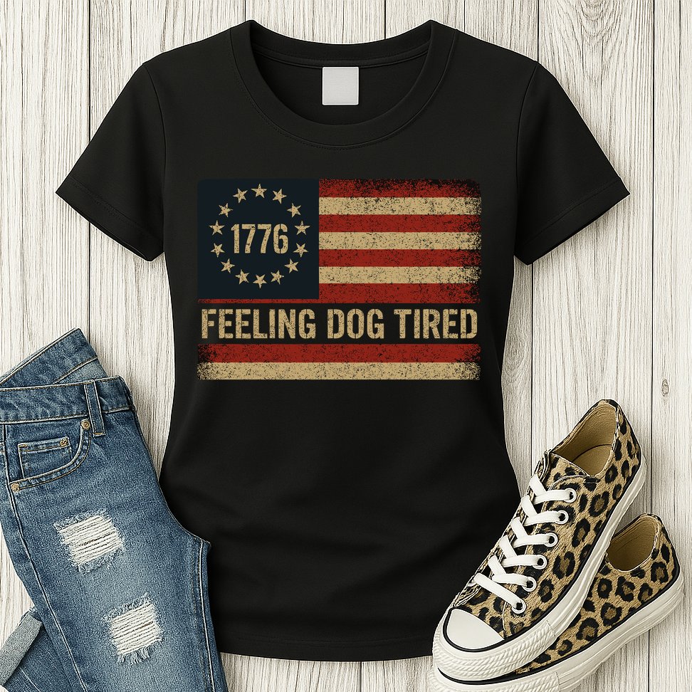 Feeling Dog Tired Fdt Anti Trump Womens T-Shirt