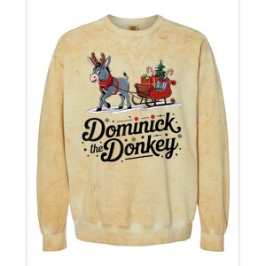 Funny Dominick The Donkey Christmas Sleigh Holiday Funny Colorblast Crewneck Sweatshirt