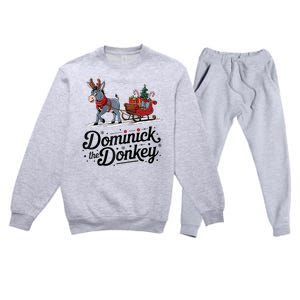 Funny Dominick The Donkey Christmas Sleigh Holiday Funny Premium Crewneck Sweatsuit Set