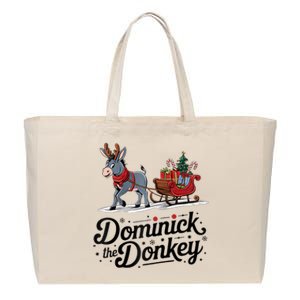 Funny Dominick The Donkey Christmas Sleigh Holiday Funny Cotton Canvas Jumbo Tote