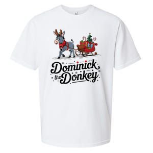 Funny Dominick The Donkey Christmas Sleigh Holiday Funny Sueded Cloud Jersey T-Shirt