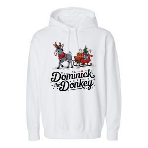 Funny Dominick The Donkey Christmas Sleigh Holiday Funny Garment-Dyed Fleece Hoodie