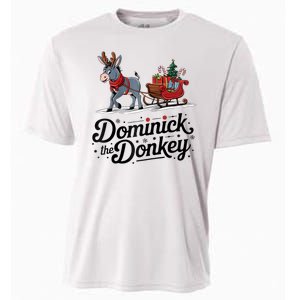 Funny Dominick The Donkey Christmas Sleigh Holiday Funny Cooling Performance Crew T-Shirt