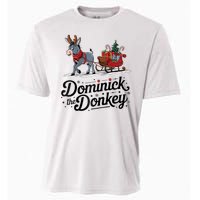 Funny Dominick The Donkey Christmas Sleigh Holiday Funny Cooling Performance Crew T-Shirt