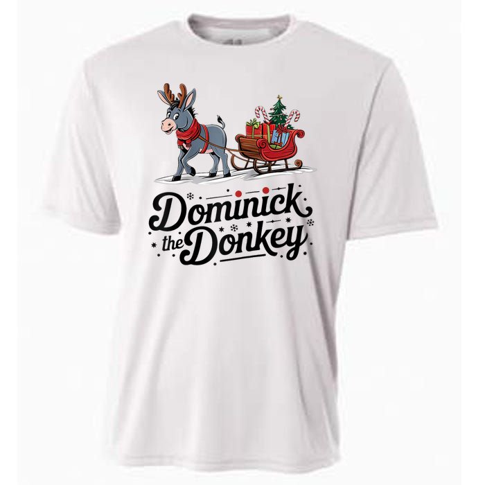 Funny Dominick The Donkey Christmas Sleigh Holiday Funny Cooling Performance Crew T-Shirt