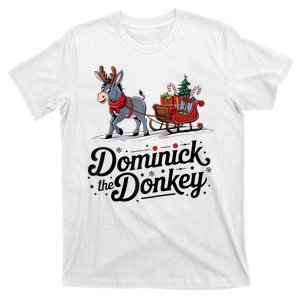 Funny Dominick The Donkey Christmas Sleigh Holiday Funny T-Shirt