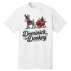 Funny Dominick The Donkey Christmas Sleigh Holiday Funny Tall T-Shirt