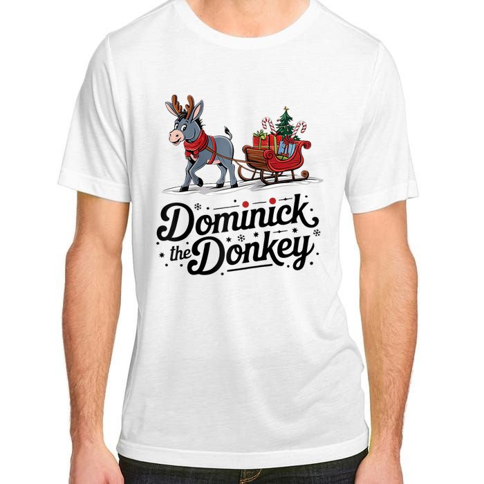 Funny Dominick The Donkey Christmas Sleigh Holiday Funny Adult ChromaSoft Performance T-Shirt