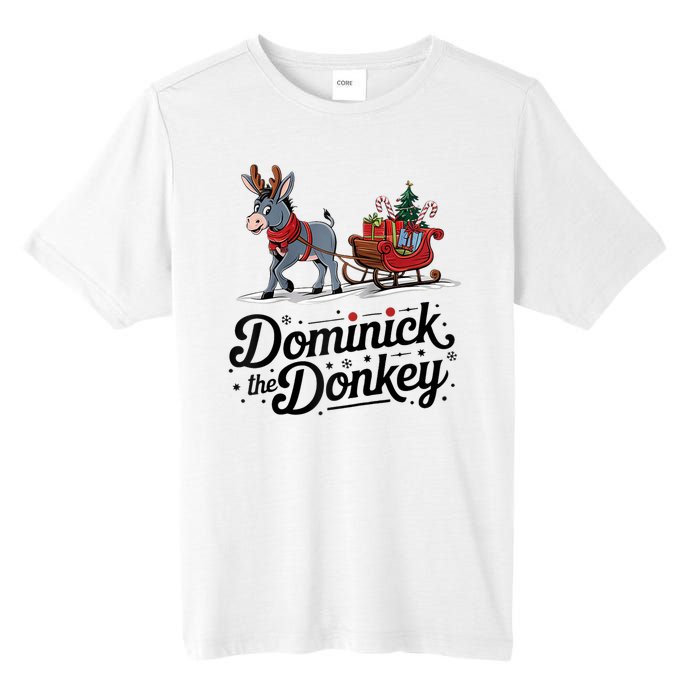 Funny Dominick The Donkey Christmas Sleigh Holiday Funny Tall Fusion ChromaSoft Performance T-Shirt