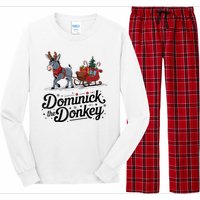 Funny Dominick The Donkey Christmas Sleigh Holiday Funny Long Sleeve Pajama Set