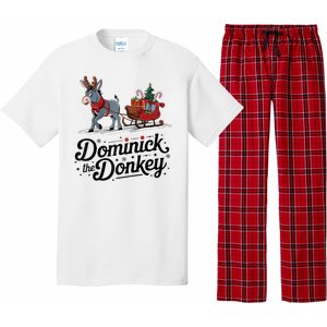 Funny Dominick The Donkey Christmas Sleigh Holiday Funny Pajama Set