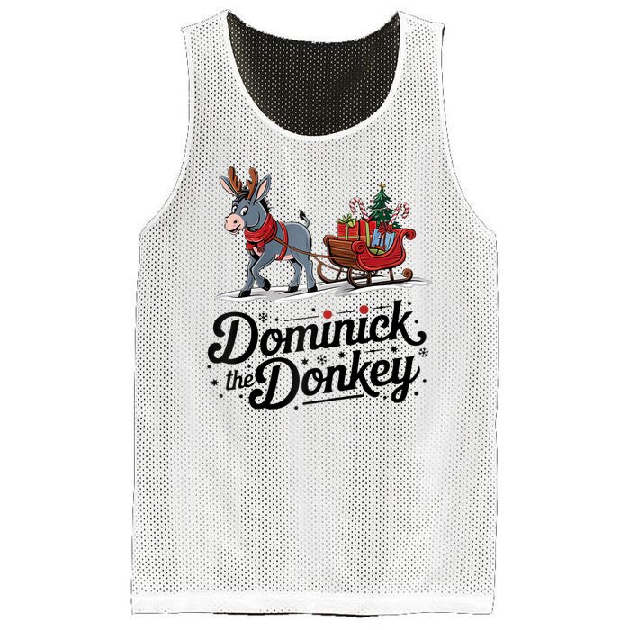 Funny Dominick The Donkey Christmas Sleigh Holiday Funny Mesh Reversible Basketball Jersey Tank