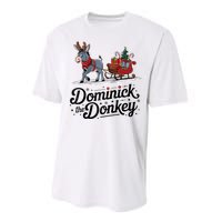 Funny Dominick The Donkey Christmas Sleigh Holiday Funny Performance Sprint T-Shirt