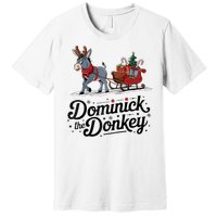 Funny Dominick The Donkey Christmas Sleigh Holiday Funny Premium T-Shirt