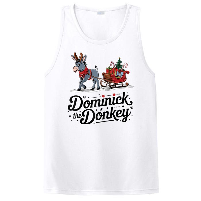 Funny Dominick The Donkey Christmas Sleigh Holiday Funny PosiCharge Competitor Tank