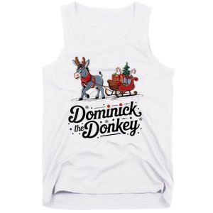 Funny Dominick The Donkey Christmas Sleigh Holiday Funny Tank Top