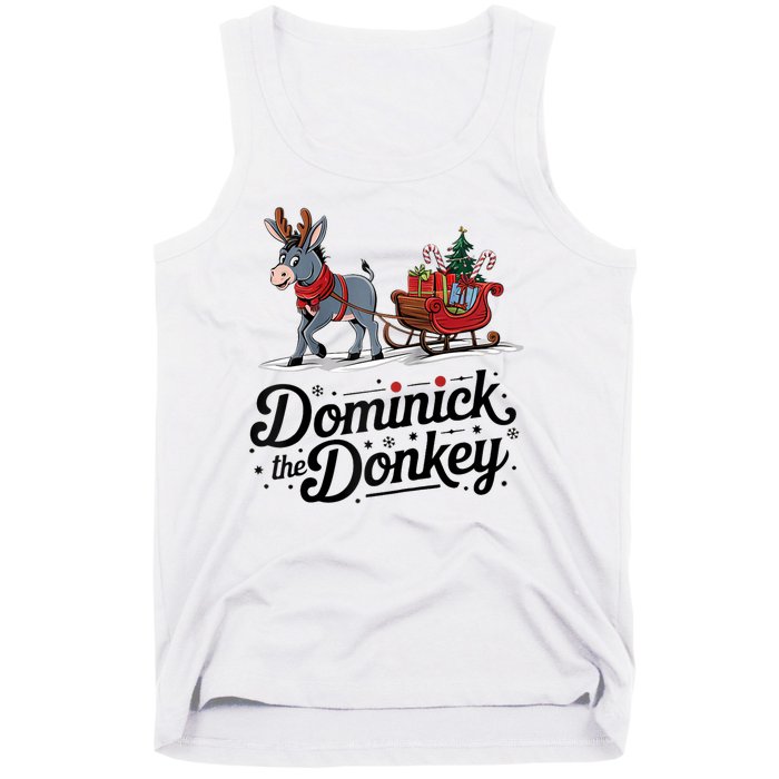 Funny Dominick The Donkey Christmas Sleigh Holiday Funny Tank Top