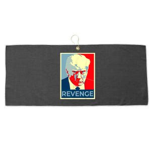 Free Donald Trump Mugshot Republican Revenge MAGA 2024 Large Microfiber Waffle Golf Towel