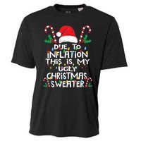 Funny Due to Inflation Ugly Christmas Sweaters Cooling Performance Crew T-Shirt