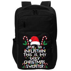 Funny Due to Inflation Ugly Christmas Sweaters Impact Tech Backpack