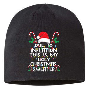 Funny Due to Inflation Ugly Christmas Sweaters Sustainable Beanie