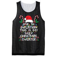 Funny Due to Inflation Ugly Christmas Sweaters Mesh Reversible Basketball Jersey Tank