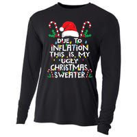 Funny Due to Inflation Ugly Christmas Sweaters Cooling Performance Long Sleeve Crew