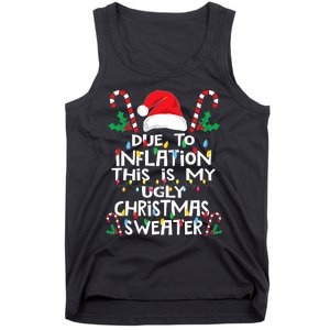 Funny Due to Inflation Ugly Christmas Sweaters Tank Top