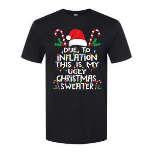 Funny Due to Inflation Ugly Christmas Sweaters Softstyle CVC T-Shirt