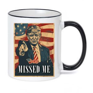 Funny Donald Trump Missed Me Assassination Attempt 2025 11oz Black Color Changing Mug