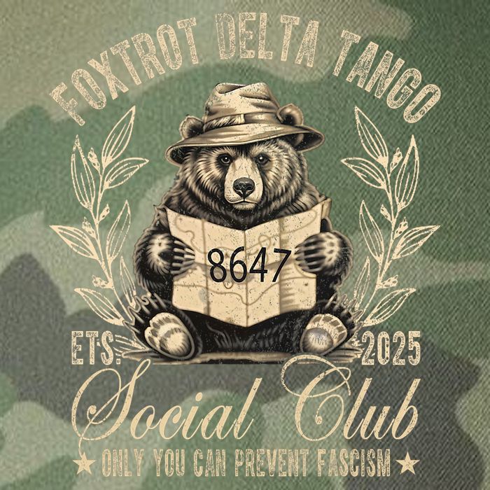 Foxtrot Delta Tango Social Club Only You Can Prevent Fascism  Legacy Tie Dye Trucker Hat