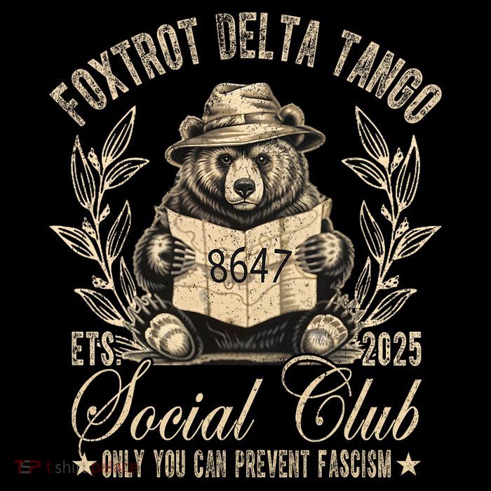 Foxtrot Delta Tango Social Club Only You Can Prevent Fascism  Flexfit Unipanel Trucker Cap