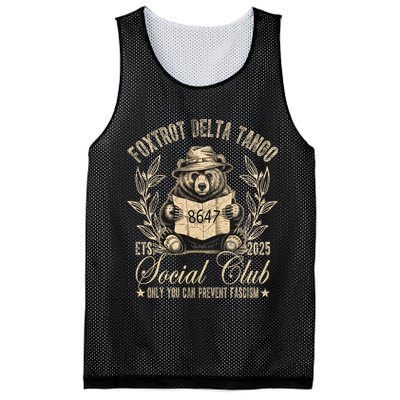 Foxtrot Delta Tango Social Club Only You Can Prevent Fascism  Mesh Reversible Basketball Jersey Tank