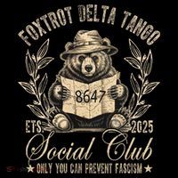 Foxtrot Delta Tango Social Club Only You Can Prevent Fascism  Cropped Pullover Crew