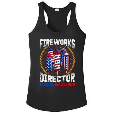 Firework Director Technician I Run You Run 4th Of July Gift Ladies PosiCharge Competitor Racerback Tank