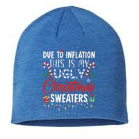 Funny Due To Inflation This Is My Ugly Christmas Sweaters  Sustainable Beanie