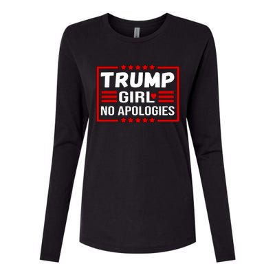 Funny Donald Trump No Apologies Election 2024 Trump Gift Womens Cotton Relaxed Long Sleeve T-Shirt