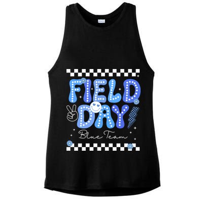 Field Day Trip Blue Team Color Game Competition Ladies PosiCharge Tri-Blend Wicking Tank