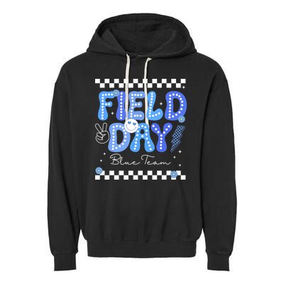 Field Day Trip Blue Team Color Game Competition Garment-Dyed Fleece Hoodie