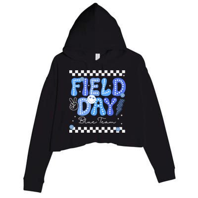 Field Day Trip Blue Team Color Game Competition Crop Fleece Hoodie