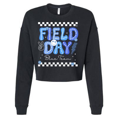 Field Day Trip Blue Team Color Game Competition Cropped Pullover Crew