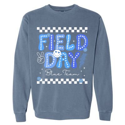 Field Day Trip Blue Team Color Game Competition Garment-Dyed Sweatshirt