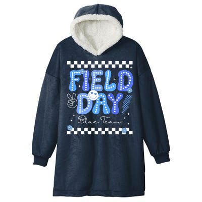 Field Day Trip Blue Team Color Game Competition Hooded Wearable Blanket