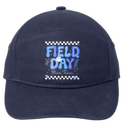 Field Day Trip Blue Team Color Game Competition 7-Panel Snapback Hat
