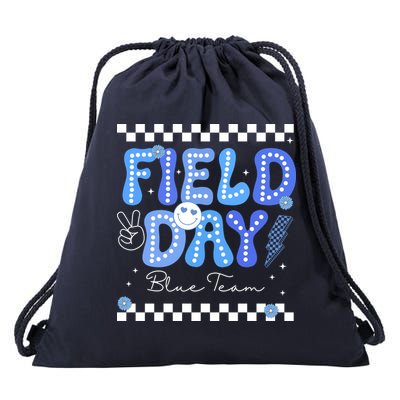 Field Day Trip Blue Team Color Game Competition Drawstring Bag