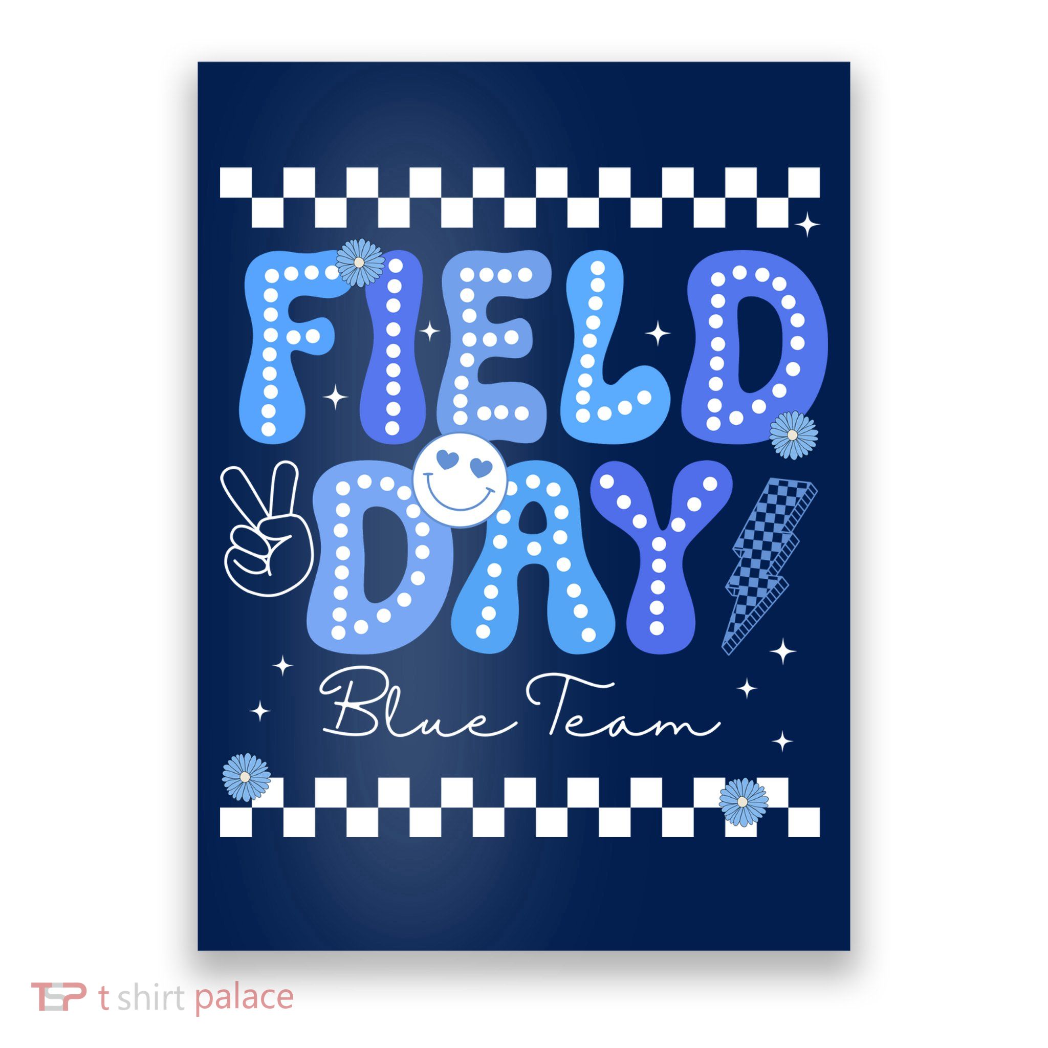 Field Day Trip Blue Team Color Game Competition Poster