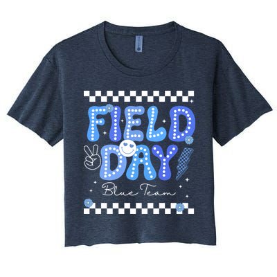 Field Day Trip Blue Team Color Game Competition Crop Top