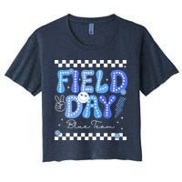 Field Day Trip Blue Team Color Game Competition Crop Top