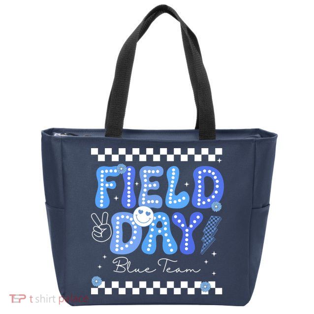 Field Day Trip Blue Team Color Game Competition Zip Tote Bag